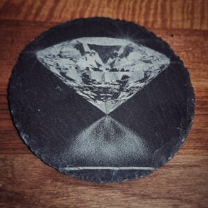 personalised round slate coaster