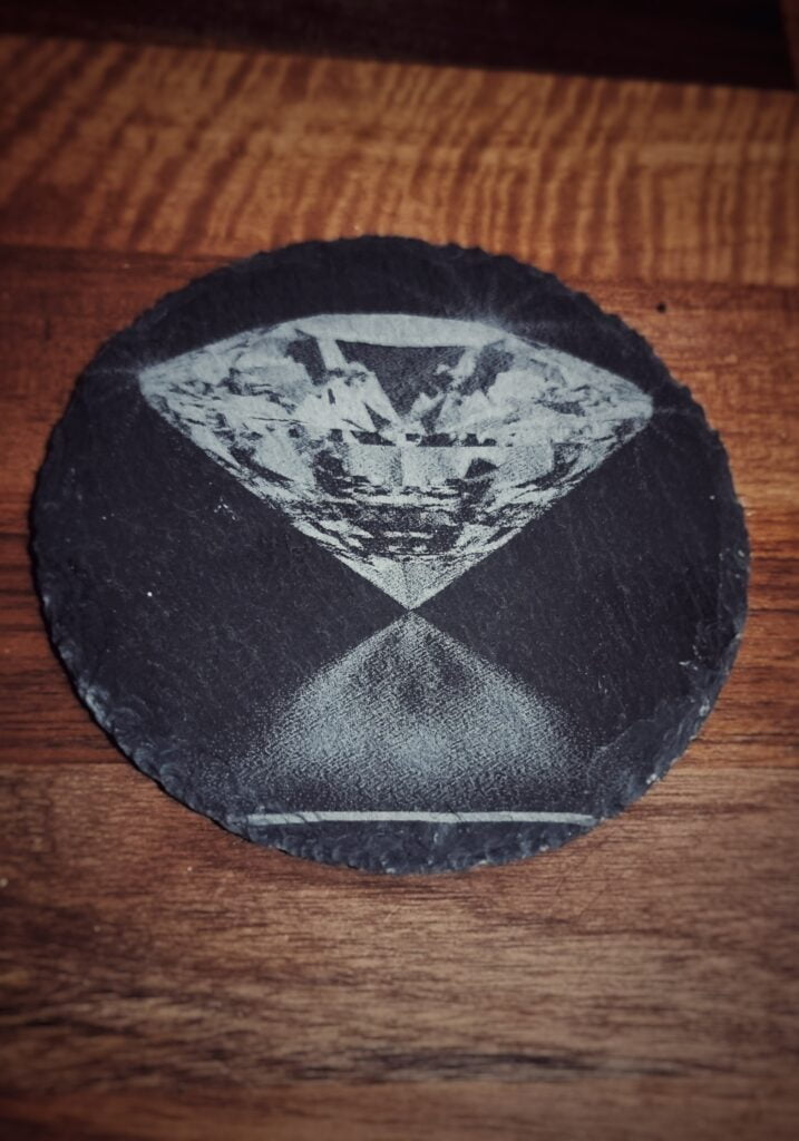 personalised round slate coaster