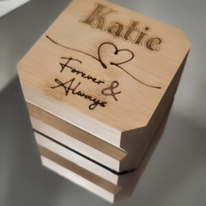 Personalised Bamboo Ring Box