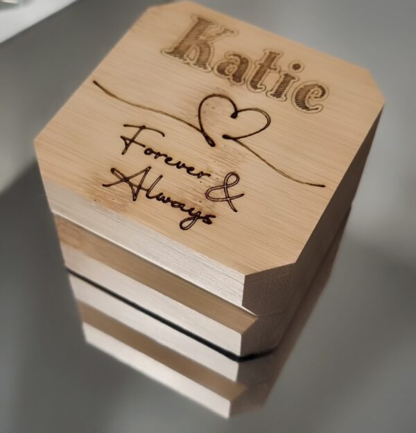Personalised Bamboo Ring Box