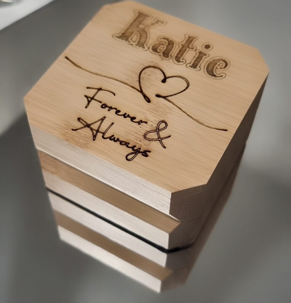 Personalised Bamboo Ring Box