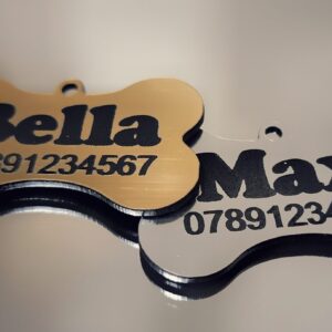 Acrylic Pet Tag (metal effect)