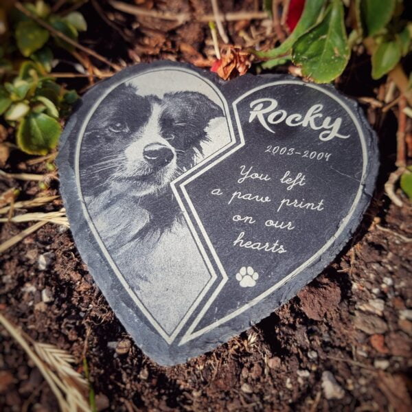personalised pet memorial heart