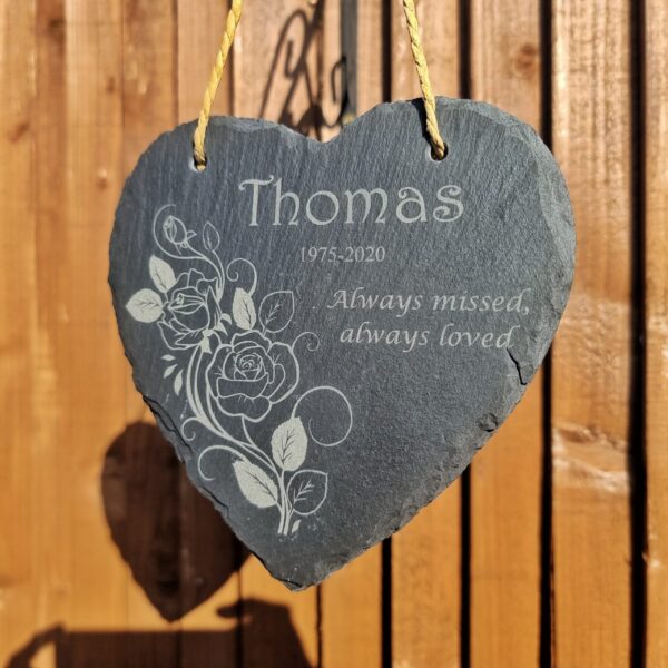 Memorial Heart Slate with message/photo - Image 2
