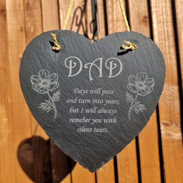 Memorial Heart Slate with message/photo - Image 3