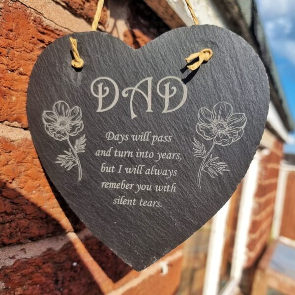 Memorial Heart Slate with message/photo - Image 5