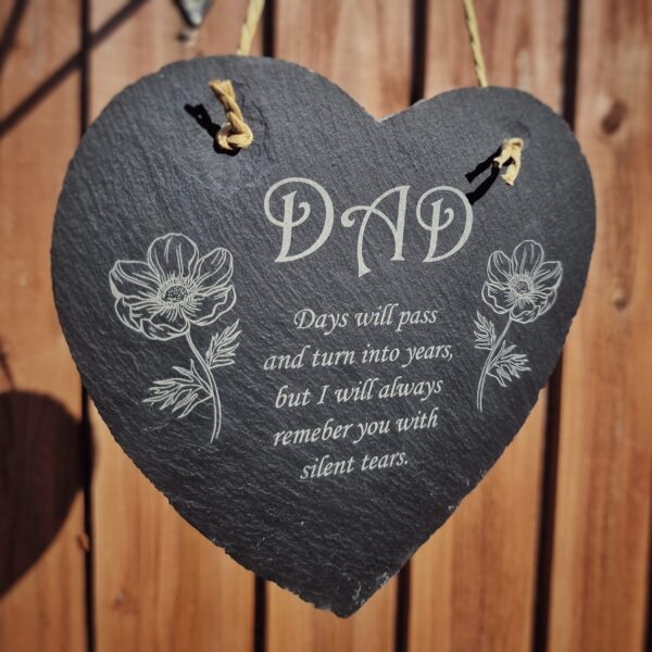 Memorial Heart Slate with message/photo - Image 6