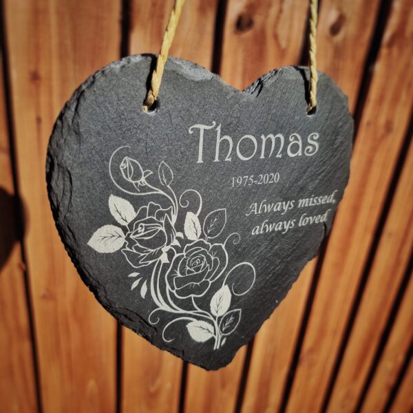 Memorial Heart Slate with message/photo - Image 7