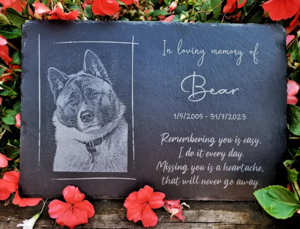 pet memorial slate plaque